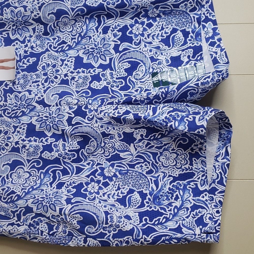 Raffaella Blue Paisley Shorts 18 comfort short - Picture 4 of 8